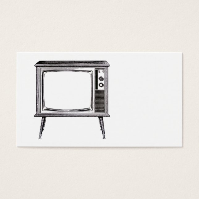 Television TV Set Retro Golv Console Visitkort (Framsidan)
