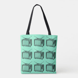Televisor Vintage Illustration Tote bag Tygkasse