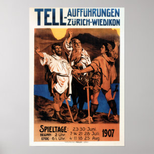 TELL AUFFUHRUNGEN Zurich Vintage Theater Opera Poster