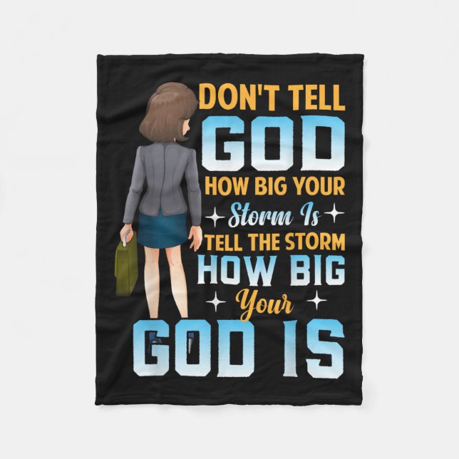 Tell The How Big Your God Is - Christian Motivatio Fleecefilt (Framsidan)
