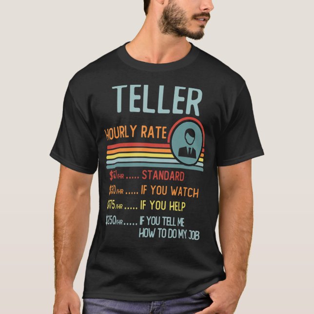 Teller timtaxa T-Shirt Retro-jobbtitel (Framsida)
