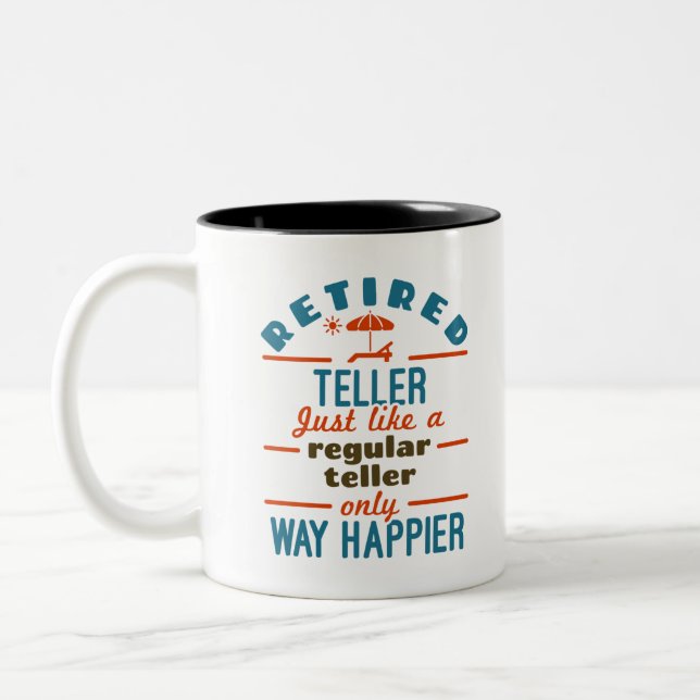 Teller Way Happier Funny Bank Pension Två-Tonad Mugg (Vänster)