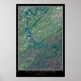 Tellico Sjö Tennessee Satellite Poster Karta