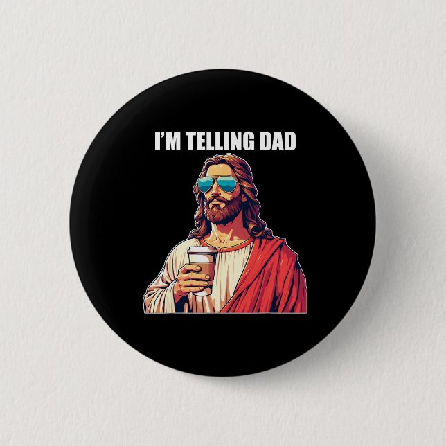 Telling Pappa Shirt Funny Religiösa Christian Je Knapp (Framsida)
