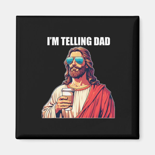 Telling Pappa Shirt Funny Religiösa Christian Je Magnet (Framsidan)