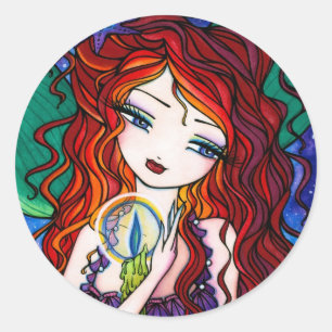 "Tellulahs Treasures" Sjöjungfru Fantasy Fairy Runt Klistermärke