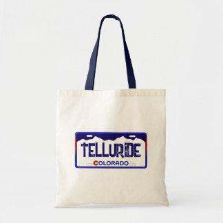 Telluride Colorado blue-registreringsskylt till på Tygkasse