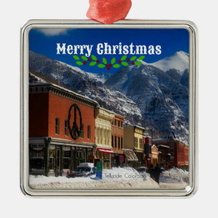 Telluride, Colorado jul Julgransprydnad Metall