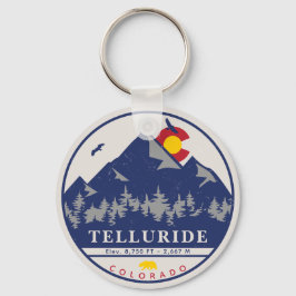 Telluride Colorado Retro Sunset Ski Souvenirs Nyckelring