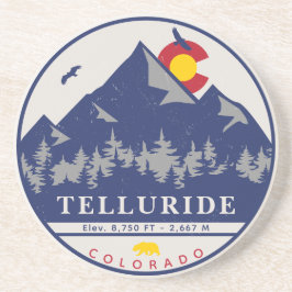 Telluride Colorado Retro Sunset Ski Souvenirs Underlägg
