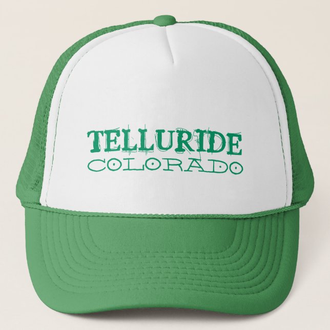 Telluride Colorado simple grönt hat Keps (Framsida)