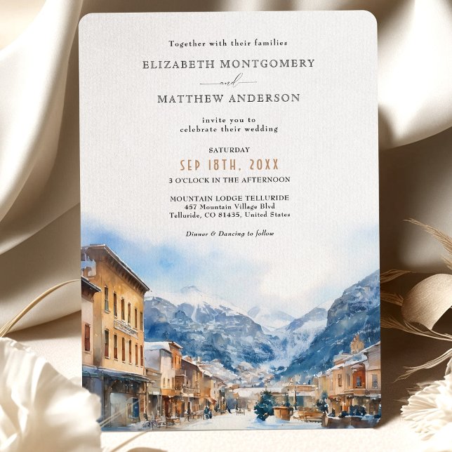 Telluride Colorado Ski Winter Wonderland Bröllop Inbjudningar (Skapare uppladdad)