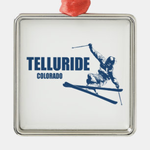 Telluride Colorado Skier Julgransprydnad Metall