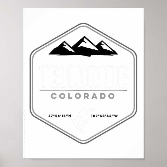 Telluride Colorado Snowboarding T Poster (Framsidan)