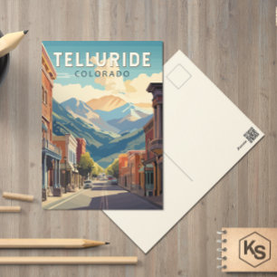 Telluride Colorado Travel Art Vintage Vykort