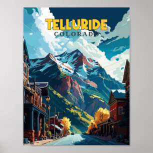 Telluride Colorado vintage resor illustration Poster