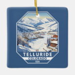 Telluride Colorado Winter Travel Art Vintage Julgransprydnad Keramik<br><div class="desc">Telluride Winter-konstens utformning som visar vinterlandskapet.</div>