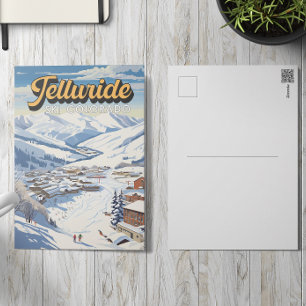 Telluride Colorado Winter Travel Art Vintage Vykort