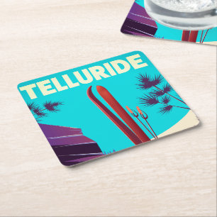Telluride Ski Rocky mountains Underlägg Papper Kvadrat