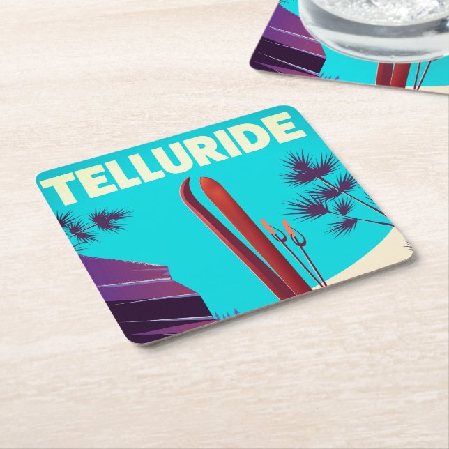 Telluride Ski Rocky mountains Underlägg Papper Kvadrat (Vinklad)