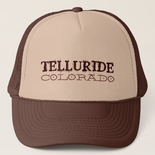 TellurideColorado enkel brun hatt Truckerkeps (Framsida)