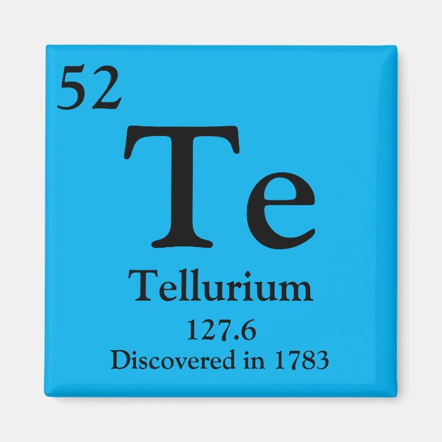 Tellurium Periodic Bord Magnet (Framsidan)