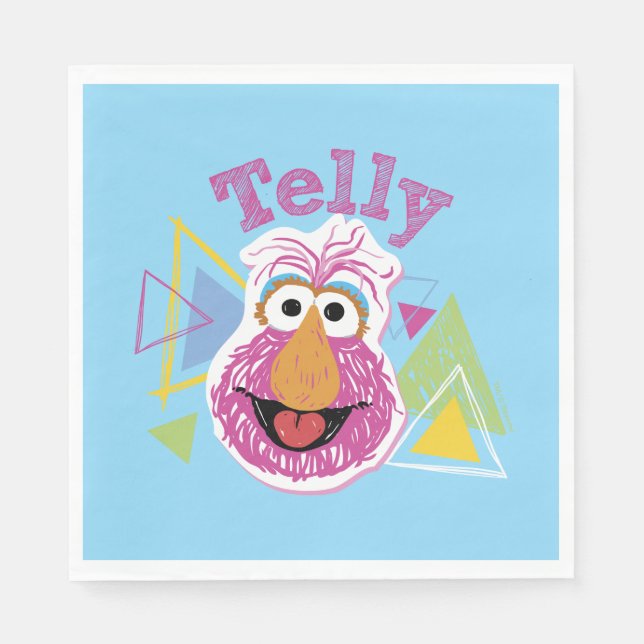 Telly Monster Rolig Grafik Pappersservett (Framsidan)