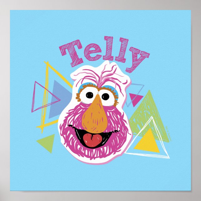 Telly Monster Rolig Grafik Poster (Framsidan)