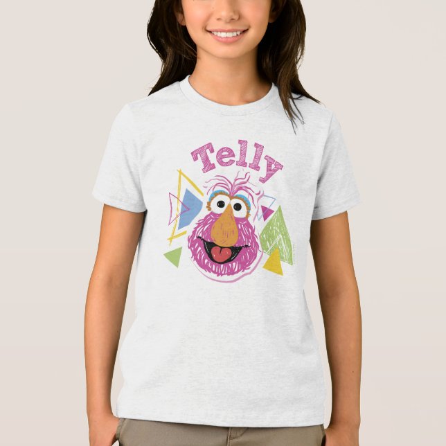 Telly Monster Rolig Grafik T Shirt (Framsida)