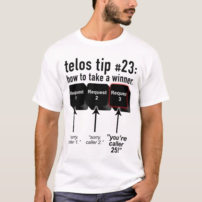 Telos spets: Caller 25 (svart) T Shirt (Framsida)