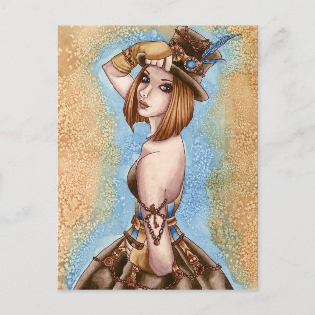 Telsa - Steampunk Postcard Vykort (Framsida)