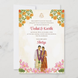 Telugu bröllopskort & Tamil bröllopsinbjudningar Inbjudningar