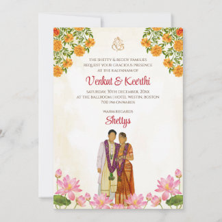 Telugu bröllopskort & Tamil bröllopsinbjudningar Inbjudningar