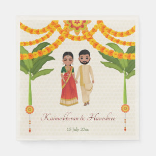 Telugu Tamil bröllop marigments Banan träd Pappersservett