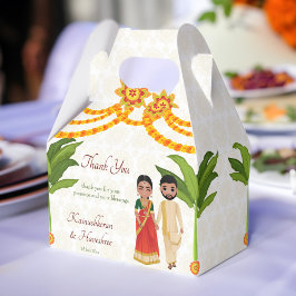 Telugu Tamil bröllop marigments Banan träd Presentaskar