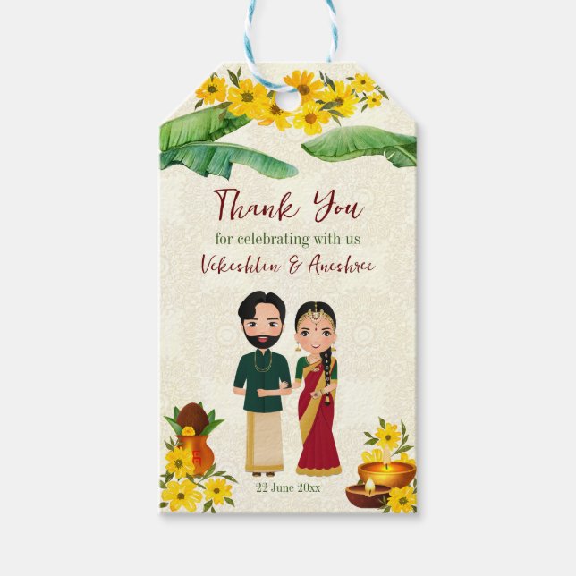 Telugu Tamil Sydindiska bröllop Presentetikett (Framsidan)