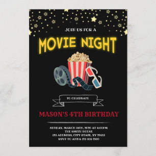 Tem för filmnattparty inbjudningar