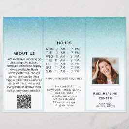 TEM* Photo QR Trifold Brochure Abstract Menu Price