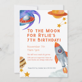 Tema barn Födelsedagsfest Inbjudan Rymden