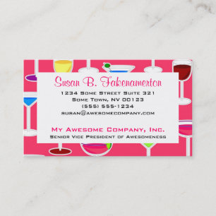 Tema Bartender/Alkoholdrycker - Rosa Visitkort