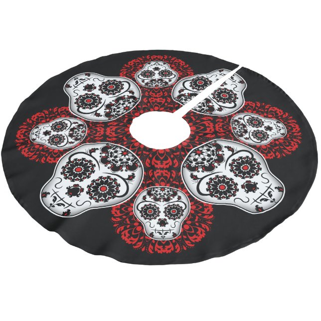 Tema: Day of the dead Julgransmatta Borstad Polyester (Vinklad)