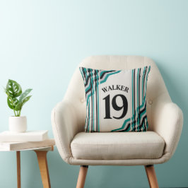 Tema dekorativ kudde i Teal and Black Sport