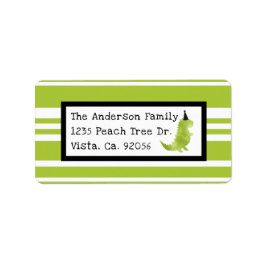 Tema Dinosaur Theme Grönt och Black Little Dino Adressetikett