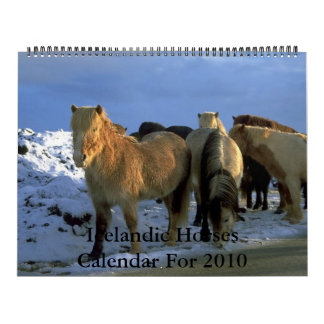 Tema för 2010 hästar för kalender isländskt
