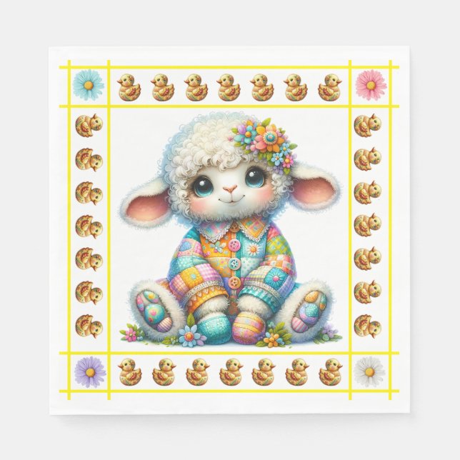 Tema för Baby djur - inbjudan Pappersservett (Framsidan)