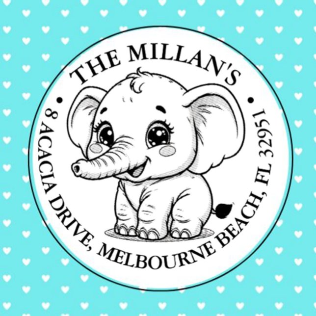 Tema för Baby Elephant Självfärgande Stämpel (Celebrate special moments with our adorable baby elephant self-inking stamp.)
