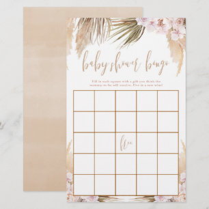 Tema för babydusbingo Pampas-gräs-boho