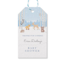 Tema för babyduschning i skogland | Vinterskog