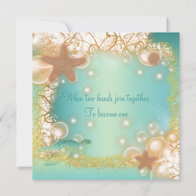 Tema för Beach bröllopsvecka, elegant party Inbjudningar (Framsida)