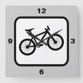 Tema för bike-bergsport fyrkantig klocka